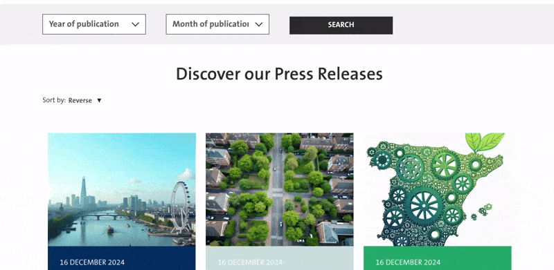 hub page for Press Release example 
