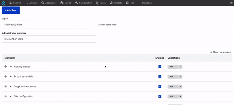 navigation level 2 configuration 
