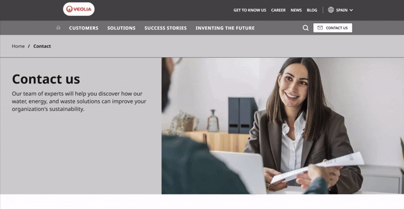 Hubspot form Spain example