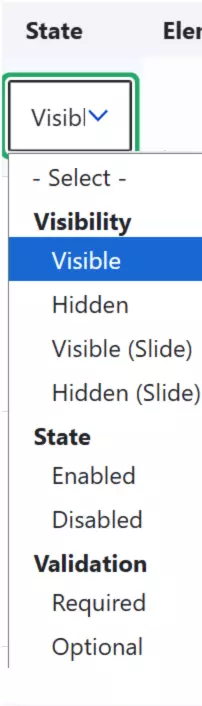 Webform conditions states