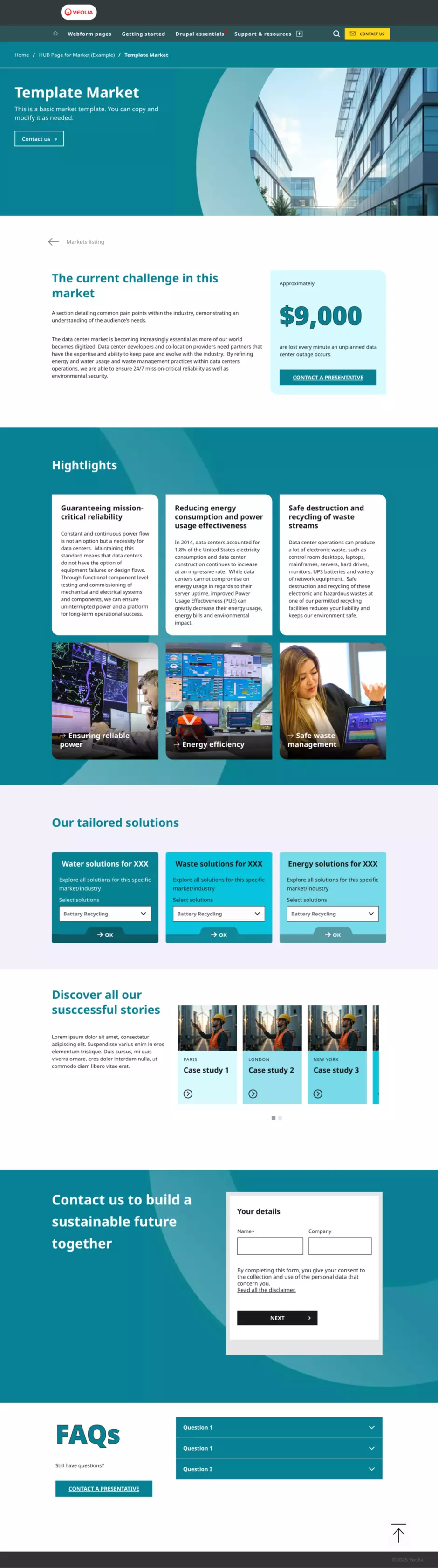 Market page template fullscreenshot