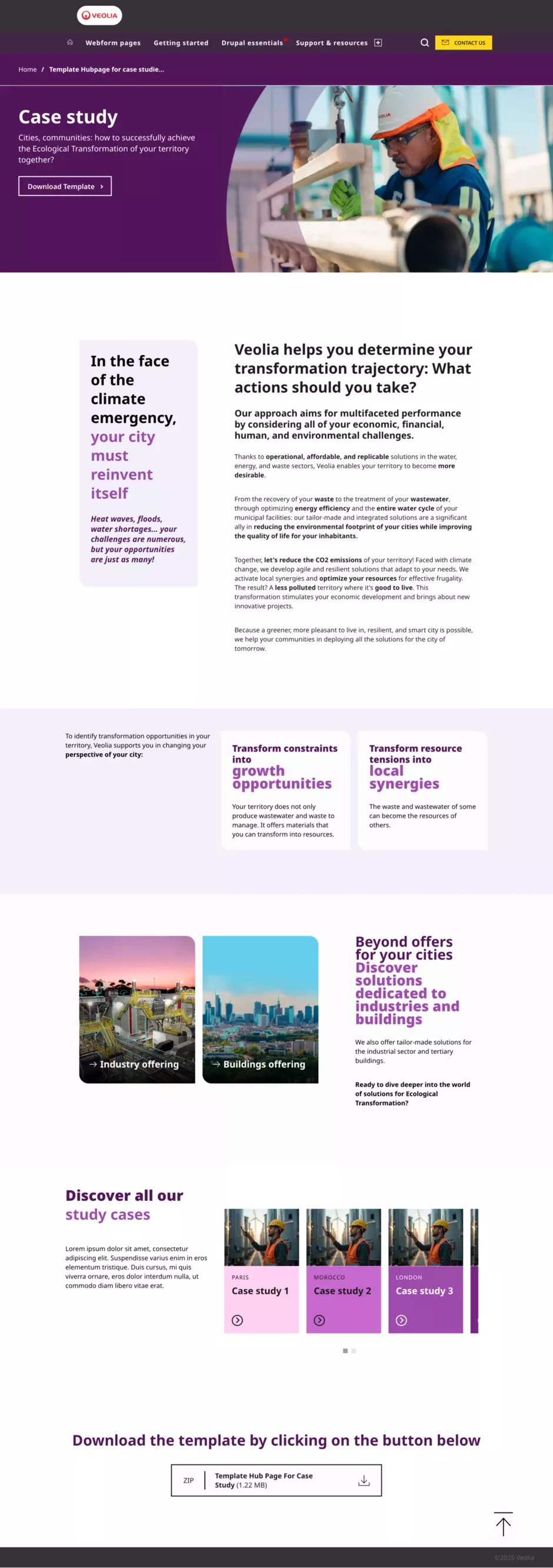 Case study hubpage template full screenshot