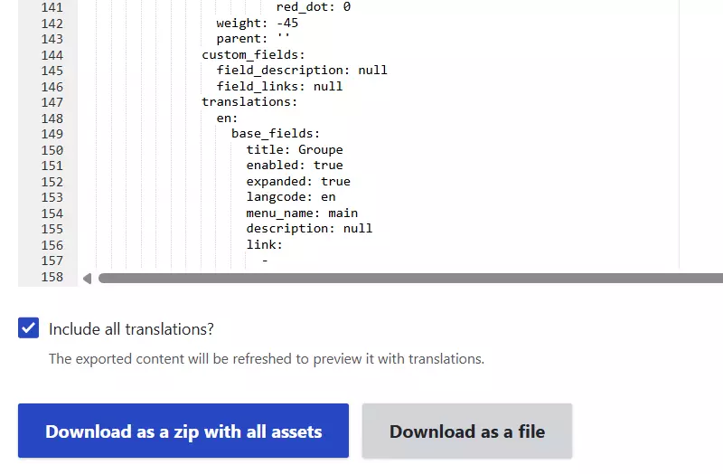 import translations in back office landing page