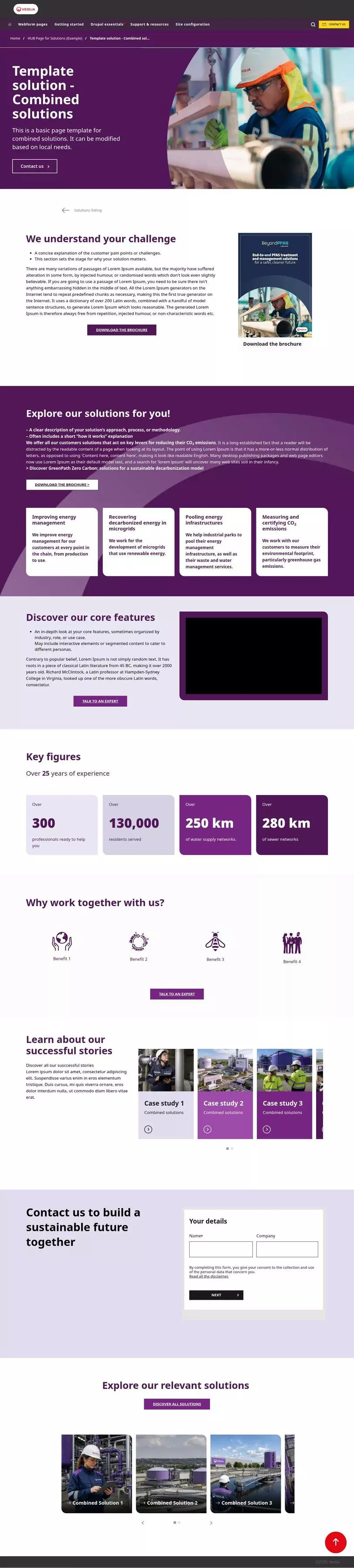 combined solutions template page