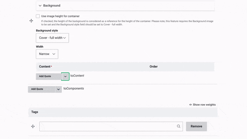 add content on a container GIF