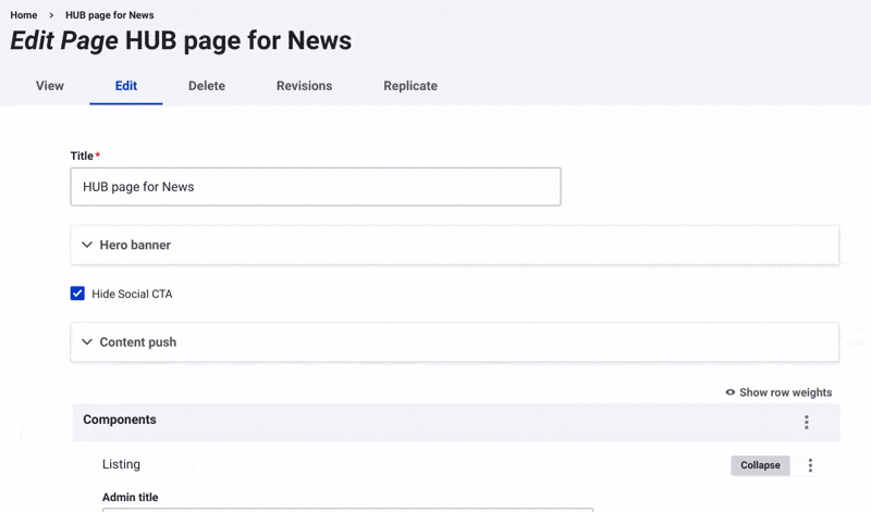 create hub page for news GIF 