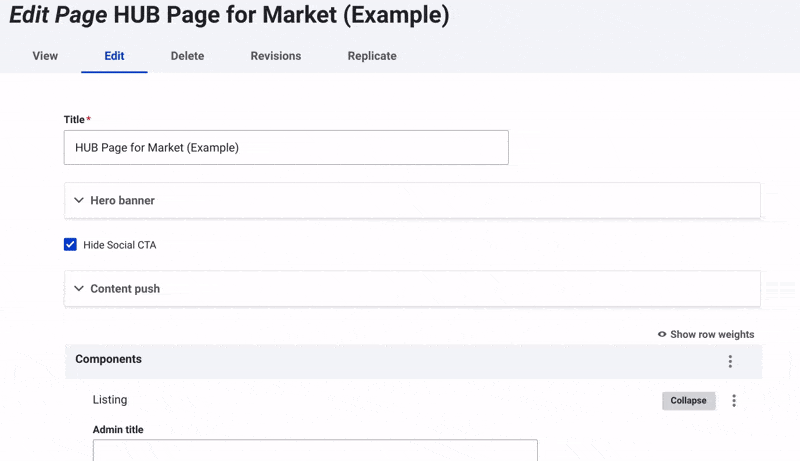 create hub page for market GIF
