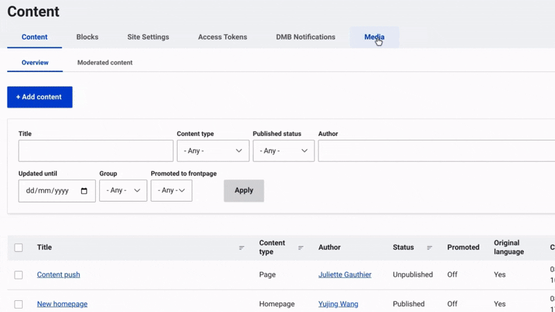 media content push edition in the back office GIF