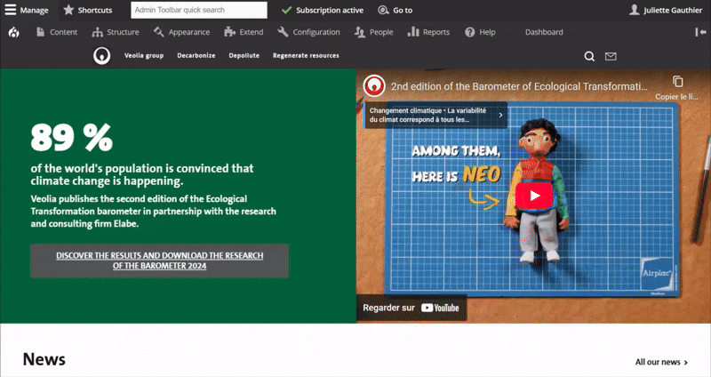 translation for user interface element
