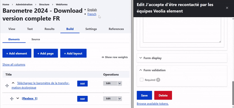 display zone in webform structure