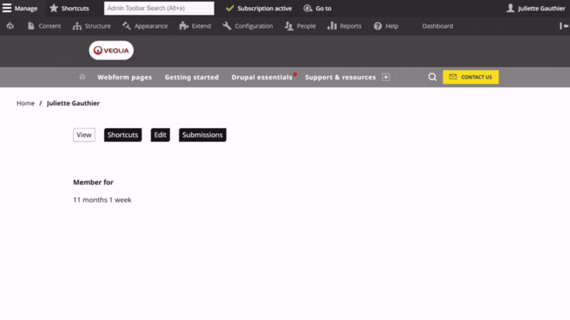 access to webforms config menu