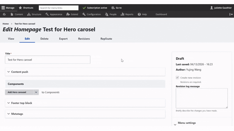 Hero carousel edition
